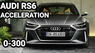 AUDI RS6 600PS ACCELERATION 0-300 (VERY FAST BUT NOT AS FAST AS COMPETITION)