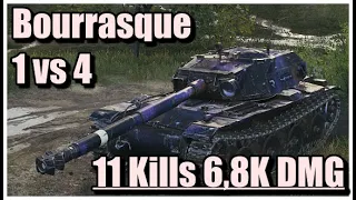 World of Tanks Bat.-Châtillon Bourrasque - 11 Kills 6,8K Damage (1vs4) Live Oaks