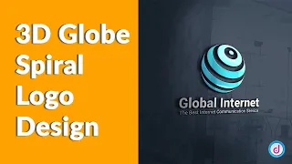 How to make 3D Globe Spiral Logo Design | Adobe Illustrator Tutorial | Easy way.