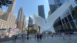 NEW YORK CITY WALKING TOUR - 9/11 Memorial - Reflecting Pools - Ground Zero - 4K