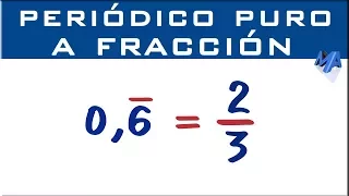 Convertir decimal periódico puro a fracción | Método 2