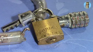 (picking 758) Abus 85 / 30 picked from a broken combination lock bike chain