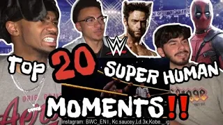 WWE Top 20 Superhuman Moments Reaction!