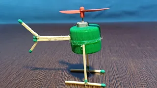 How To Make Helicopter With Matchstick And Bottle Cap II Bottle Cap Say Helicopter Kasay Banayai