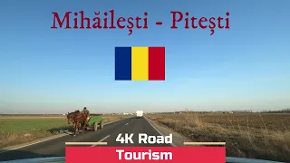 Driving Romania: Mihăilești - Pitești - 4k county roads drive through South Romanian Plains