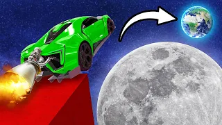 Sauter la MÉGA RAMPE DE L'ESPACE Avec des SUPER VOITURES dans BeamNG Drive Mods !