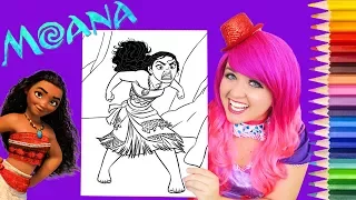 Coloring Moana Disney Coloring Book Page Prismacolor Colored Pencil | KiMMi THE CLOWN