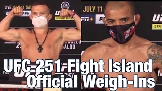 UFC 251 Weigh-Ins: Jose Aldo vs Petr Yan | Fight Island