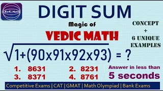 Digit Sum | Vedic Math | Fast Calculation | Digital Sum | Competitive exam | Zero Math | In English