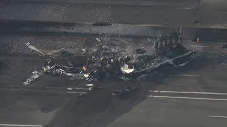 Highway 401 crash | Aftermath seen from CTV News chopper