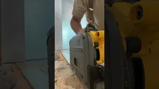 Dewalt track saw on Festool track = everything I hoped for and more. Patching engineered flooring