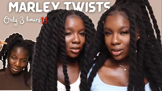 DIY PROTECTIVE STYLE: Marley Twists on Type 4a/4b/4c Natural Hair| Very Fast & Easy|