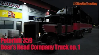 American Truck Simulator Triple Screens | Peterbilt 359 Outlaw Boar's Head Company Truck Ep 1