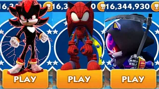 Sonic Dash - Shadow  VS Spiderhog VS Reaper metal sonic _ Movie Sonic vs All Bosses Zazz Eggman