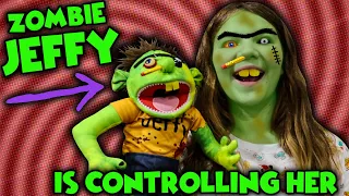 Zombie Jeffy Is Controlling Her! Creepy Puppet Zombie In Real Life!