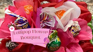 How to Make a 🍭 Lollipop Flower 🌹 Bouquet | Dollar Tree 🍬Candy Bouquet 💐| 💖 Valentine Sucker Bouquet