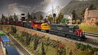 Atlas O Sothern Pacific SD35 Trio Pulling Mixed Freight San Diego 3-Railers 05-24