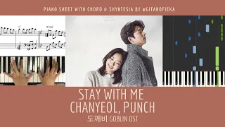 STAY WITH ME - CHANYEOL, PUNCH | Goblin 도깨비 OST | Piano Sheet | Tutorial | Piano Chord