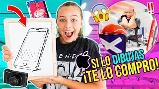 SI LO DIBUJAS TE LO COMPRO challenge 🎨ME COMPRAN TODO? NUEVO IPHONE, PLAYSTATION... | Carameluchis