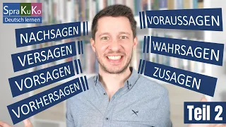 Verben mit sagen - Teil 2 - Wortschatztraining Deutsch B1 - B2 | Sprakuko