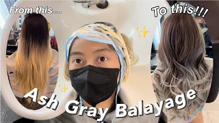 ASH GRAY HAIR COLOR BALAYAGE FOR ₱3000? (Affordable, Simply Gie Salon) | I am Marta Cervanez