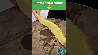 How to cut potato in spiral design | Potatocutting trick and tips #shorts