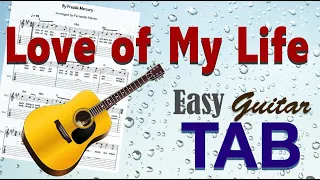 🎸 Love of my Life - Freddie Mercury [Easy Guitar Tab]