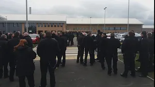 Prison officers walk out at Wrexham HMP Berwyn