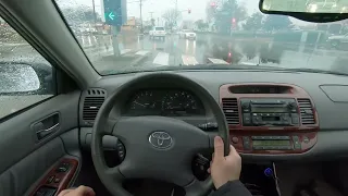 2003 Toyota Camry XLE ASMR Relaxing POV Test Drive in the Rain