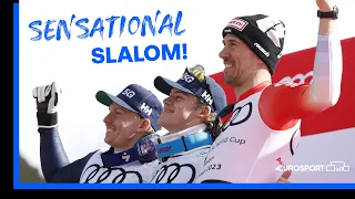 "He's Done It Again!" | Watch Highlights Of Thrilling Men's Slalom At World Cup | Eurosport