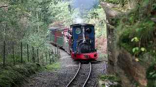 Britomart and Lilla with the Colonel Stephens set, Ffestiniog Railway Bygones weekend 2023.