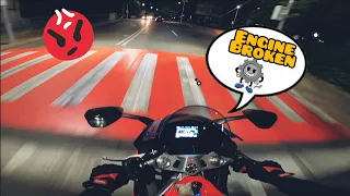 S-A STRICAT MOTOCICLETA ⁉️➿❌😳APRILIA  RS 660🏍🛑🚦🌚+wheelie MOTOVLOG