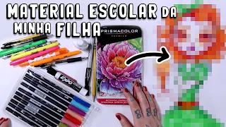 DESENHANDO COM O MATERIAL ESCOLAR DA MINHA FILHA -  ADOLESCENTE QUASE NÃO LEVA MATERIAL PRA ESCOLA?