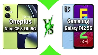 Oneplus Nord CE 3 Lite 5G vs Samsung Galaxy F42 5G Full phone comparison in 2 minutes