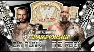 WWE Royal Rumble 2013  Match Card CM Punk vs The Rock WWE Championship