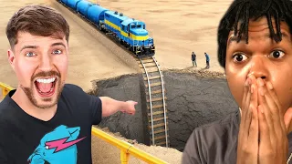 Train Vs Giant Pit Reaction