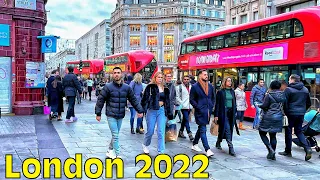 London Street Walk 2022 | Walking Around Central London On Sunday Afternoon| London Winter Walk[HDR]
