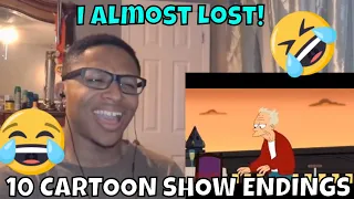 10 CARTOON SHOW ENDINGS (Try not to cry) | Reaction!