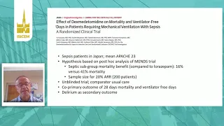 ISICEM, Sedation, Propofol, dexmedetomidine or clonidine, Timothy Walsh Edinburgh, United Kingdom