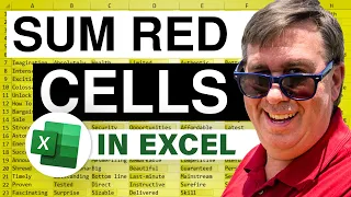 Excel - Excel How to Sum only the Red Cells - Episode 816