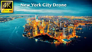 New York City - 4K UHD Drone Video at Night