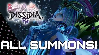 DISSIDIA Final Fantasy NT - All Summons & Finishing Attacks/ Bios!