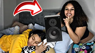 BLASTING MUSIC While My ANGRY GIRLFRIEND Is SLEEPING 💤 *HILARIOUS REACTION*