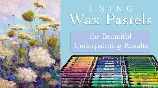 Wax Pastel Underpainting Technique / REAL TIME / Queen Anne's Lace