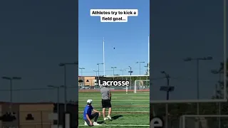 Different Athletes Try To Kick a Football Field Goal... #Shorts