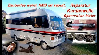 RMB Wohnmobil Mercedes 410 D T1 Reparatur Kardanwelle, Spannrollen und Keilrippenriemen