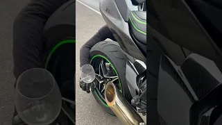 Glass breaking with the sound of Ninja H2 engine power🚀 rocket exhaust🚀🥷