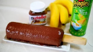Banana Nutella 2-Ingredient Ice Cream in a Pringles Container! Giant Popsicle