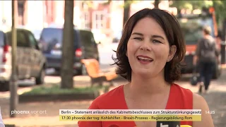 Kohleausstieg: Annalena Baerbock (Bundesvorsitzende GRÜNE) zum Strukturstärkungsgesetz am 28.08.19