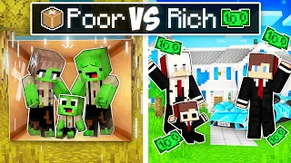 Mikey Family Poor vs JJ Family Rich HOUSE Survival Battle in Minecraft (Maizen)